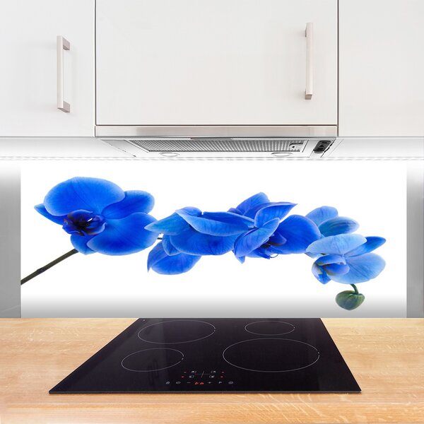 Panou sticla bucatarie Flower Floral Albastru