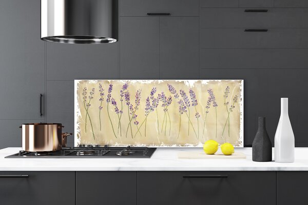 Panou sticla bucatarie Flori Floral violet