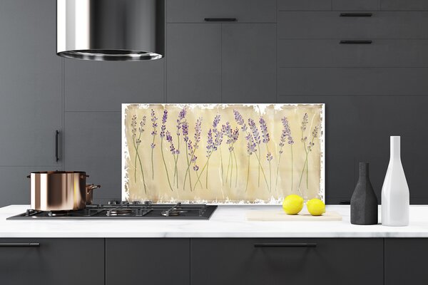 Panou sticla bucatarie Flori Floral violet