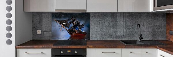 Sticlă pentru bucătărie corabie de pirati