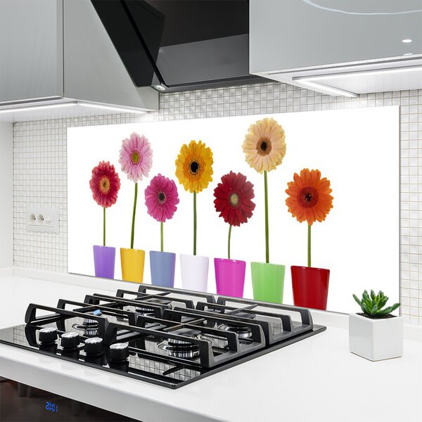 Panou sticla bucatarie Flori Floral Multi