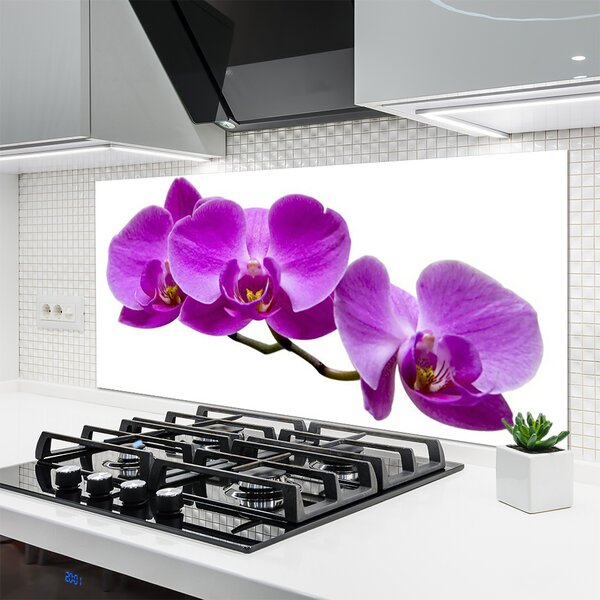 Panou sticla bucatarie Flori roz Floral