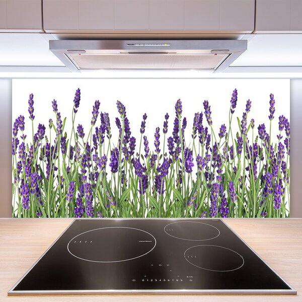 Panou sticla bucatarie Flori Floral violet