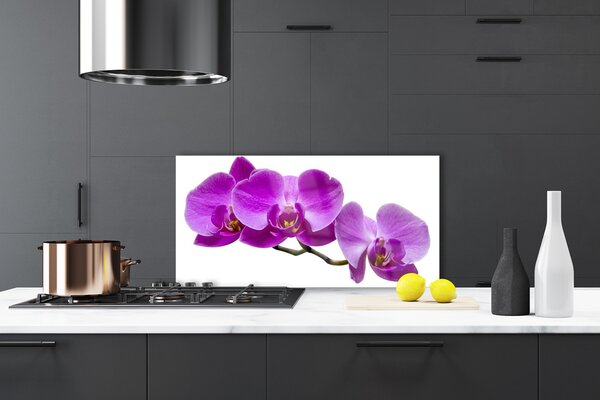 Panou sticla bucatarie Flori roz Floral