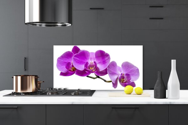 Panou sticla bucatarie Flori roz Floral