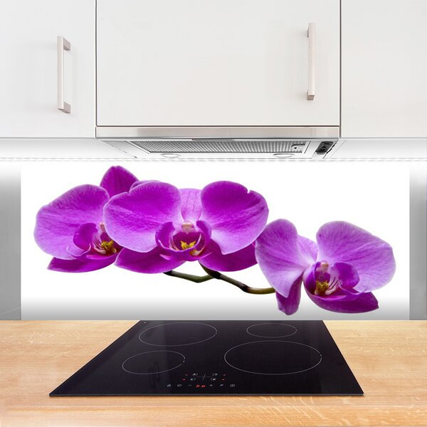 Panou sticla bucatarie Flori roz Floral