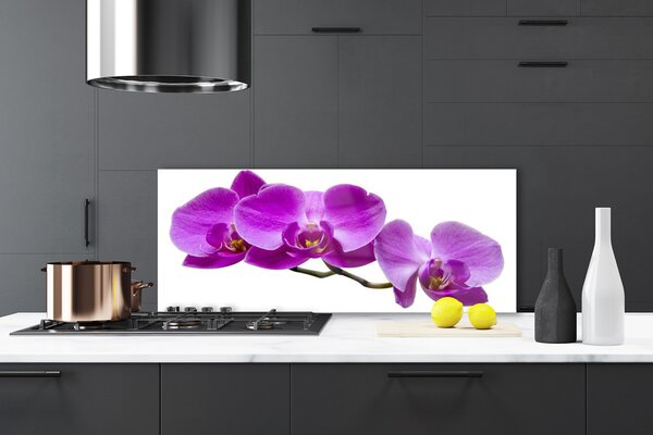 Panou sticla bucatarie Flori roz Floral