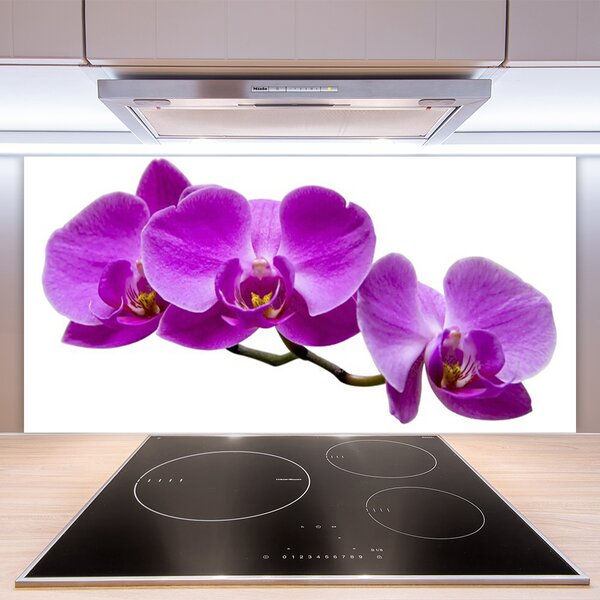Panou sticla bucatarie Flori roz Floral