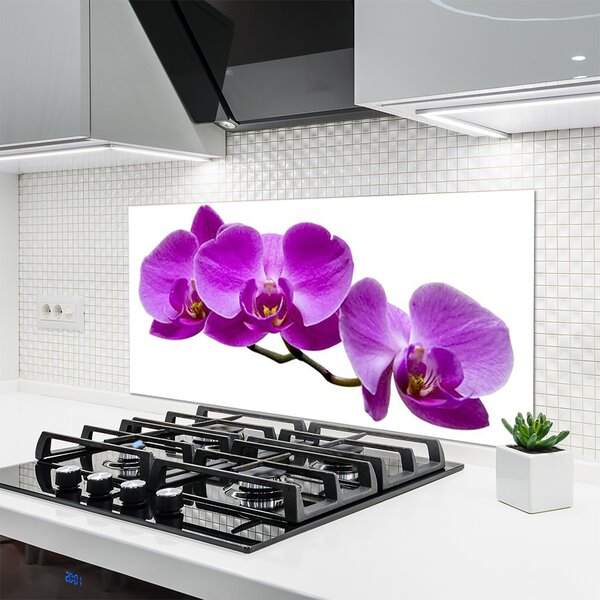 Panou sticla bucatarie Flori roz Floral