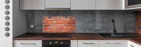 Panou sticlă decorativa bucătărie zid de cărămidă