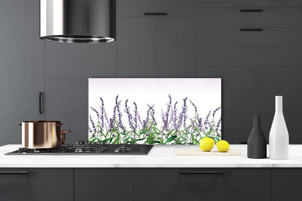 Panou sticla bucatarie Flori Floral violet