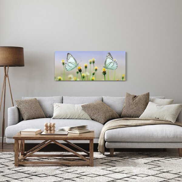 Tablou cu fluture pe floare (120x50 cm)