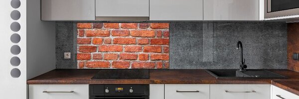 Panou sticlă decorativa bucătărie zid de cărămidă