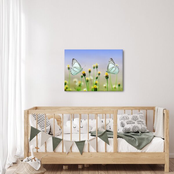 Tablou cu fluture pe floare (70x50 cm)