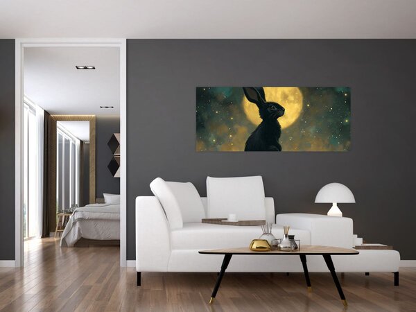Tablou - Iepure cu lună (120x50 cm)