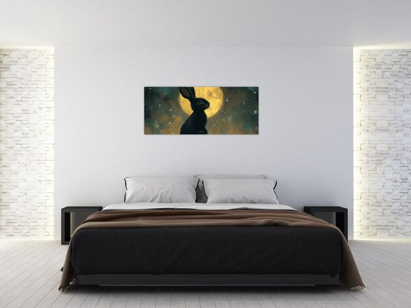 Tablou - Iepure cu lună (120x50 cm)