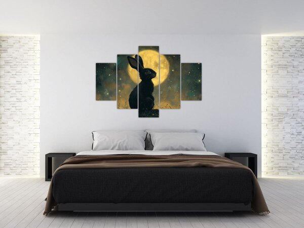 Tablou - Iepure cu lună (150x105 cm)