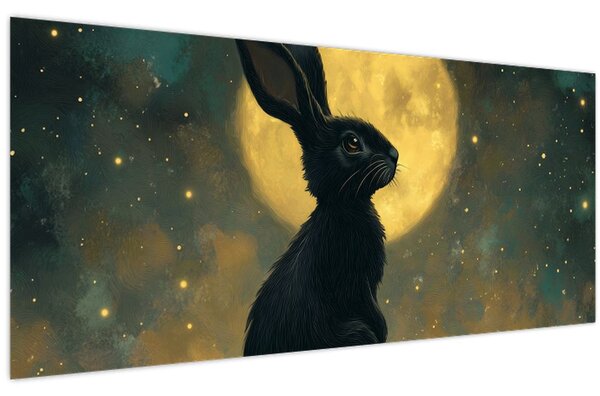 Tablou - Iepure cu lună (120x50 cm)