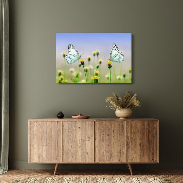 Tablou cu fluture pe floare (90x60 cm)