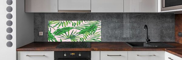 Sticlă bucătărie frunze tropicale