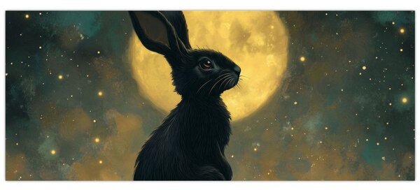 Tablou - Iepure cu lună (120x50 cm)