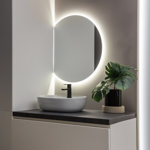 Brilagi - Oglindă LED de baie MEZZO, 18W/230V, 60x50 cm, IP44, CRI 90, reglabilă +CCT