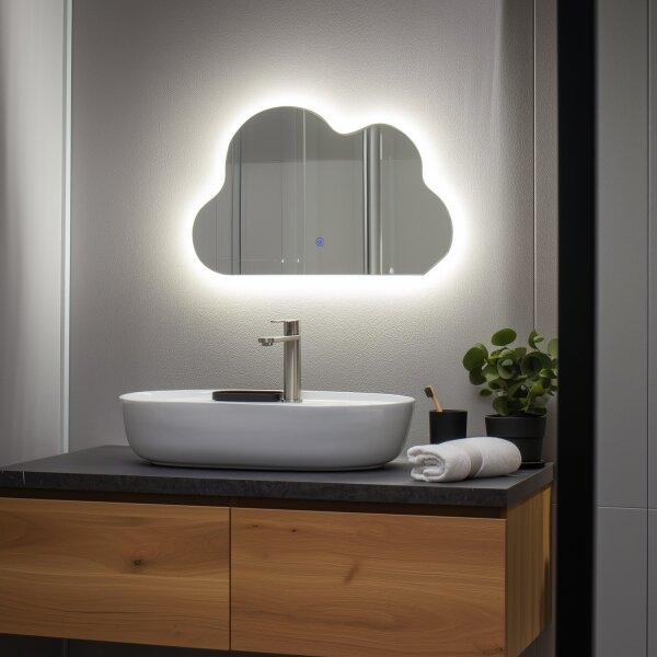 Brilagi - Oglindă LED pentru baie NUVOLA, 19W, 230V, 37x60 cm, IP44, CRI 90, reglabilă + CCT