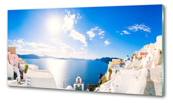 Panou sticlă bucătărie Santorini Grecia
