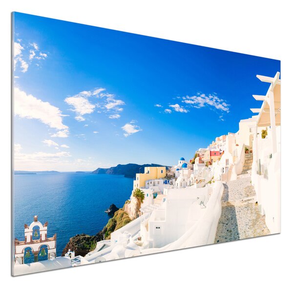 Panou sticlă bucătărie Santorini Grecia
