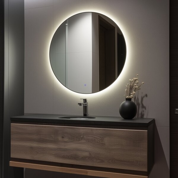 Brilagi - Oglindă LED pentru baie VENA BLACK, 100 cm, LED 32W, 230V, IP44, CRI 90, reglabil + CCT