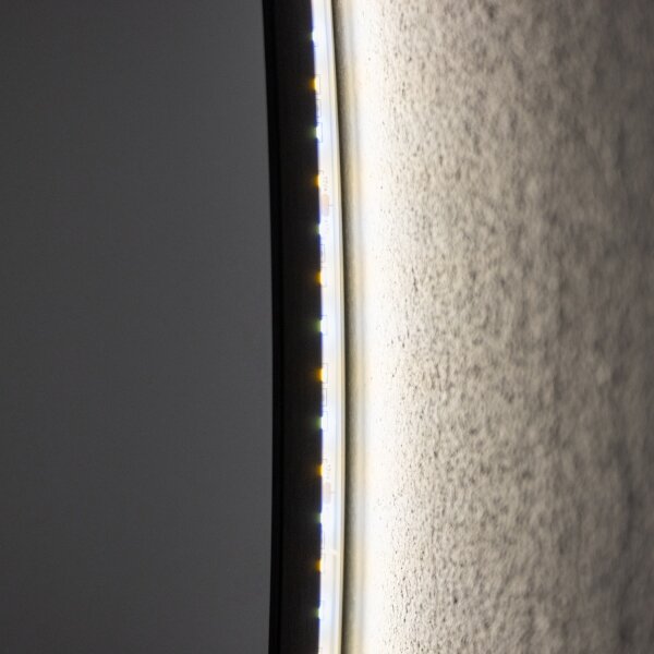 Brilagi - Oglindă LED de baie VENA, neagră, 26 W, 230 V, 80 cm, IP44, CRI 90, dimmabilă + CCT