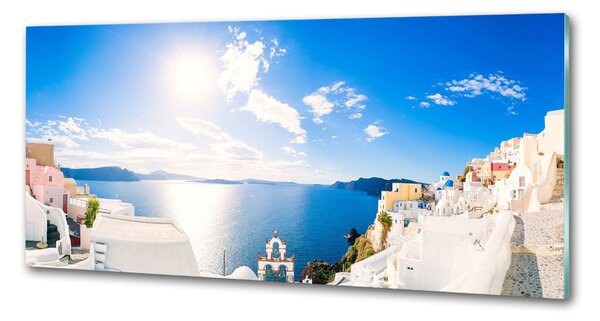Panou sticlă bucătărie Santorini Grecia