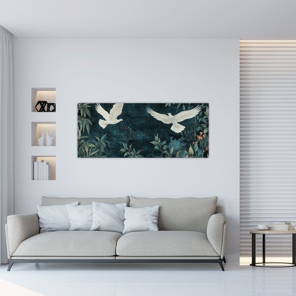 Tablou - Două porumbei (120x50 cm)