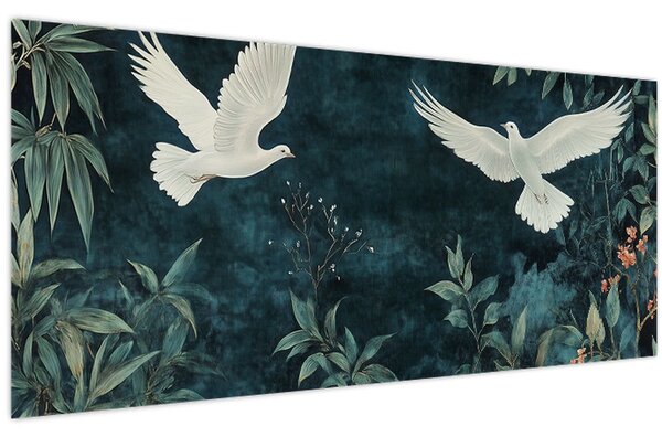 Tablou - Două porumbei (120x50 cm)