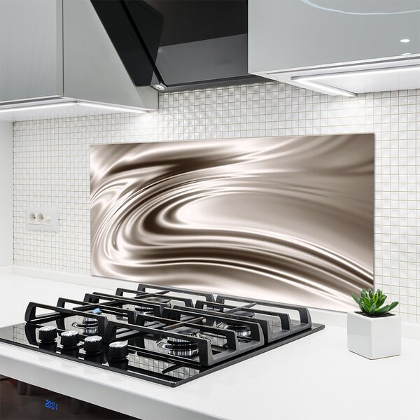 Panou sticla bucatarie Abstract Art Gri Maro