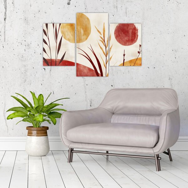 Tablou - Plante și cercuri (90x60 cm)