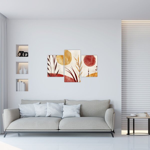Tablou - Plante și cercuri (90x60 cm)