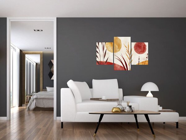 Tablou - Plante și cercuri (90x60 cm)