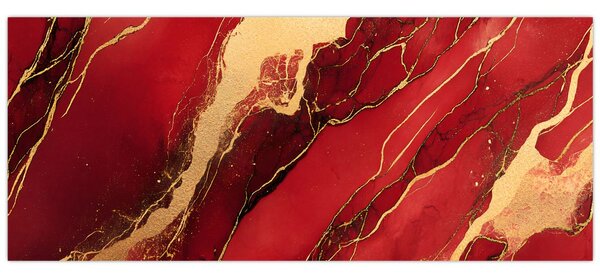 Tablou - Marmură roșu-auriu (120x50 cm)