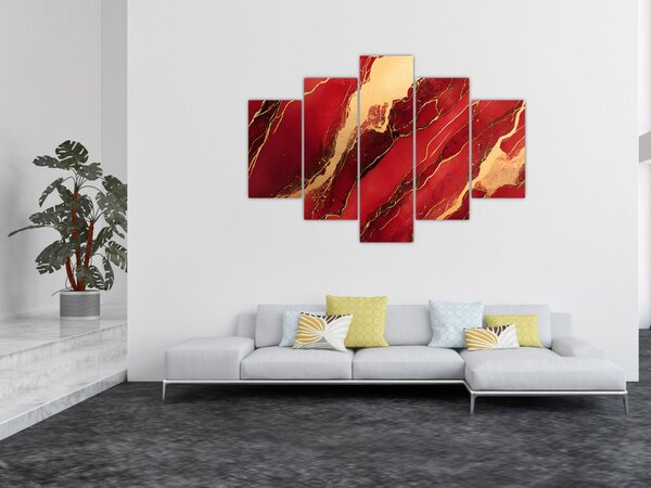 Tablou - Marmură roșu-auriu (150x105 cm)