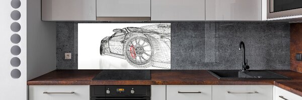 Panou sticlă decorativa bucătărie masina Grid