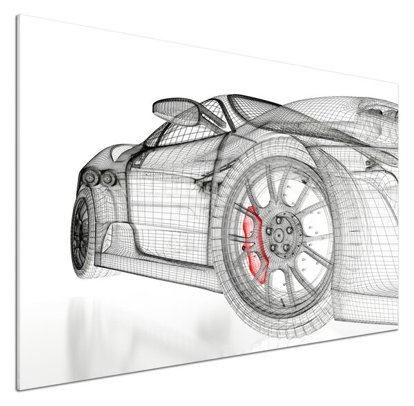 Panou sticlă decorativa bucătărie masina Grid