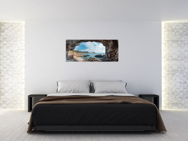 Tablou - Peșteră lângă mare (120x50 cm)