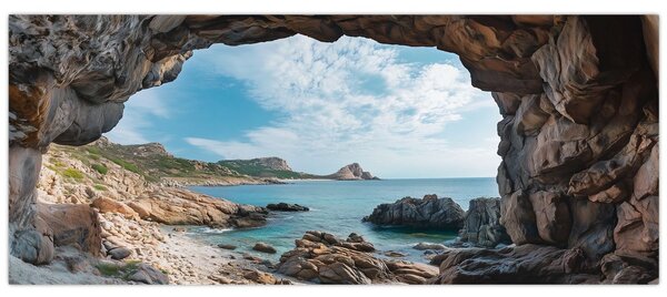 Tablou - Peșteră lângă mare (120x50 cm)