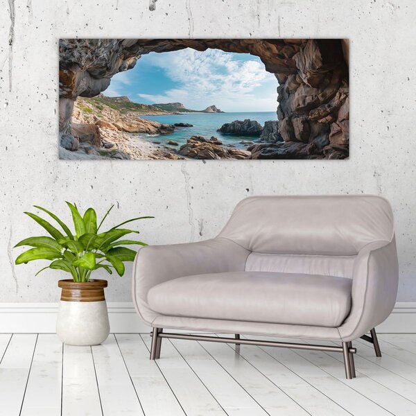 Tablou - Peșteră lângă mare (120x50 cm)