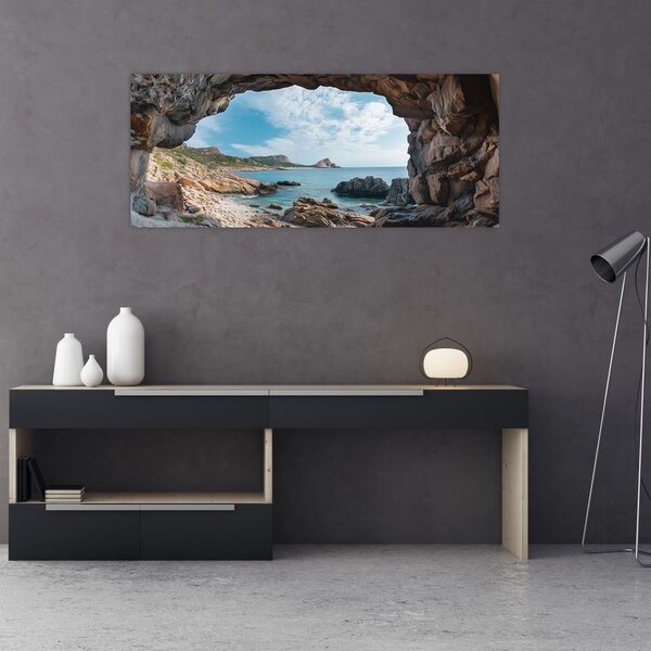 Tablou - Peșteră lângă mare (120x50 cm)
