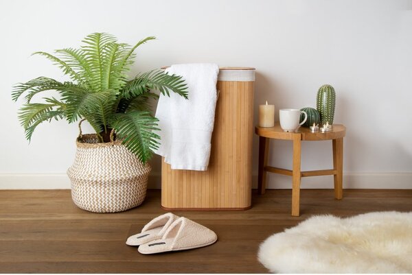 Coș de rufe în culoare naturală din bambus 78 l Bamboo – Compactor
