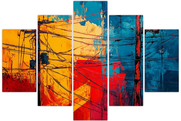 Tablou - Linii electrice abstracte (150x105 cm)