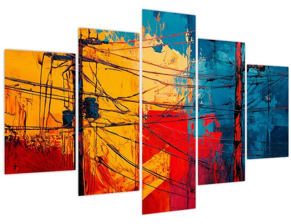 Tablou - Linii electrice abstracte (150x105 cm)