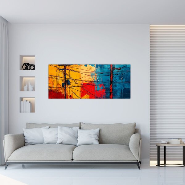 Tablou - Linii electrice abstracte (120x50 cm)